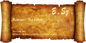 Baner Szidor névjegykártya